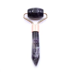 Amethyst mini roller for gentle facial massage with a smooth finish.