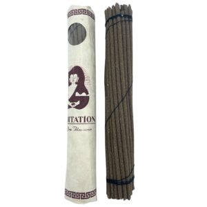 Pack of 30 hand-rolled Tibetan incense sticks for meditation.