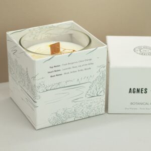 Botanical soy wax candle inspired by Windermere's serene beauty.