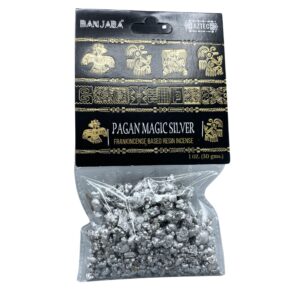 Handcrafted Banjara Tree Resin - Pagan Magic Silver with a smoky aroma.