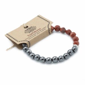 Faceted red jasper bracelet showcasing sparkling gemstone beads.