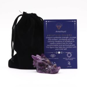 Small amethyst dragon head sculpture for home decor and gifting.