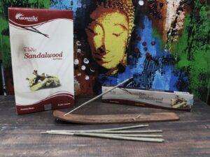 Vedic Sandalwood incense sticks in a decorative box from Soul Inspirations.