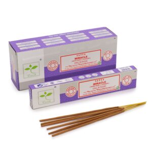 Satya Incense pack featuring White Sage and Lavender scents.