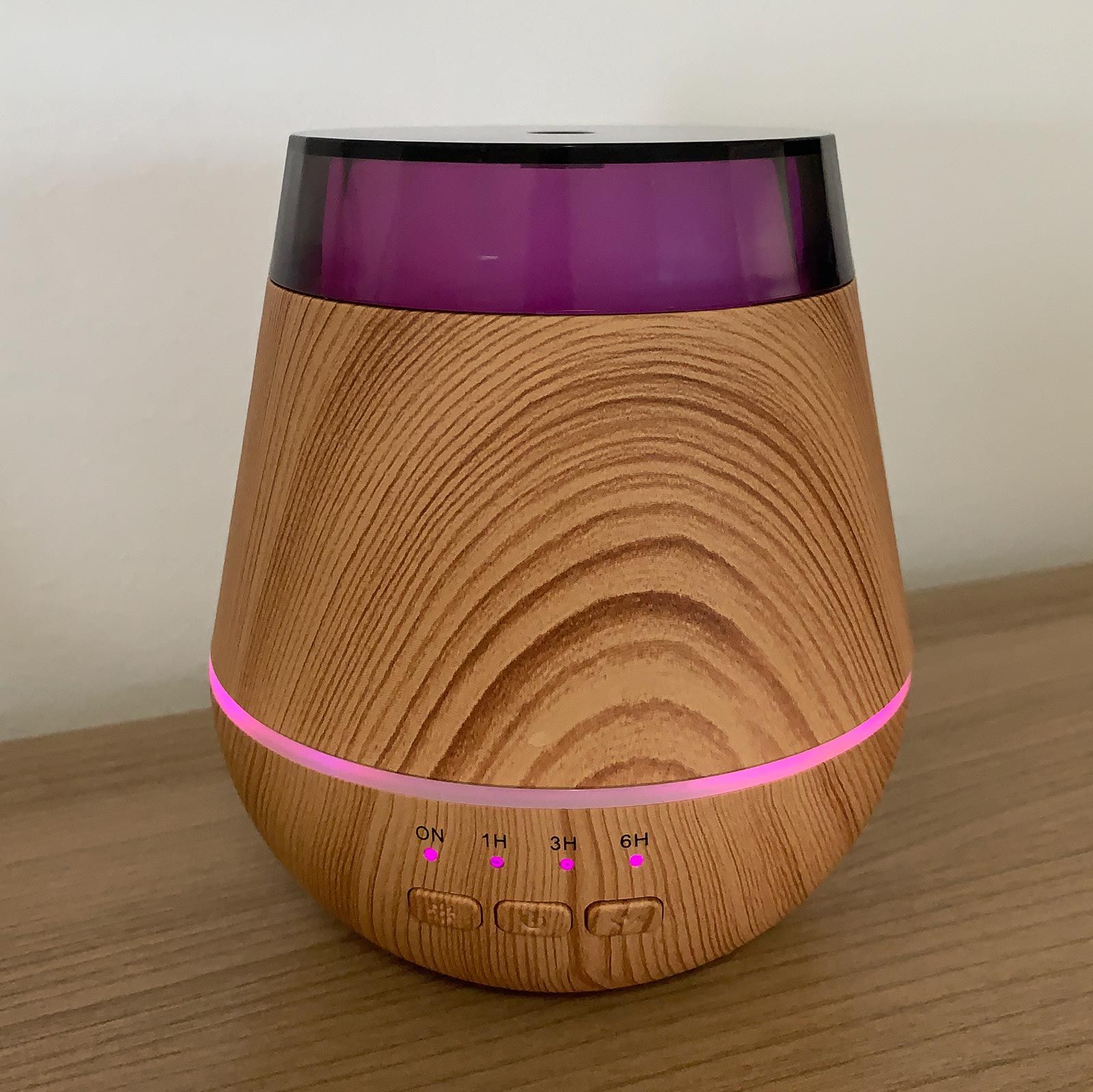 Helsinki Atomiser with colour-changing LED light and USB power connection.