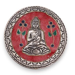 Elegant red Buddha incense holder designed for standard incense sticks.