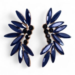 Royal Blue vintage glass earrings inspired by Oceanids, showcasing elegant design.