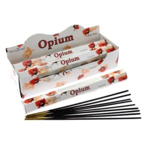 Hexagonal incense sticks in a stylish holder, perfect for relaxation.