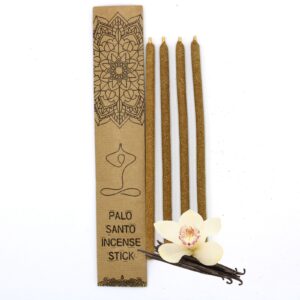 Large Palo Santo incense sticks with a vanilla scent for a calming atmosphere.