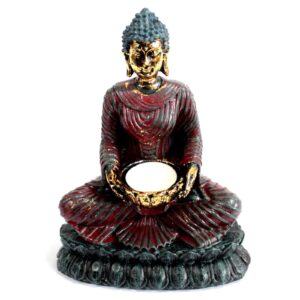 Antique Buddha candle holder, perfect for meditation and home decor.