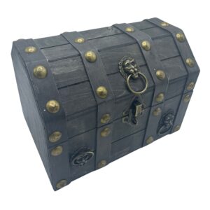 Stylish grey treasure chest perfect for storage and decoration.
