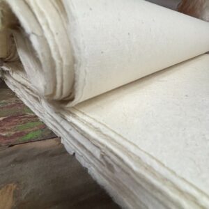 Plain Lokta craft and wrapping paper in soft cream tone with textured surface.