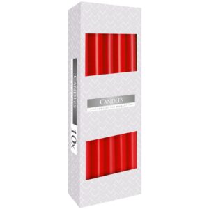 Elegant red taper candle perfect for creating a warm atmosphere.