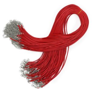 Deep red waxed cotton pendant cord, perfect for jewellery making.