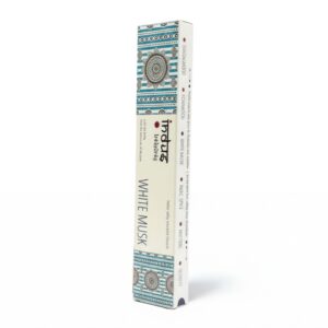 Hand-rolled incense sticks of White Musk with elegant packaging.