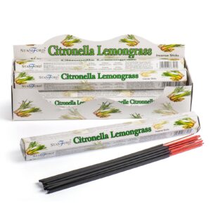 Premium incense sticks with a refreshing citronella and lemongrass scent.