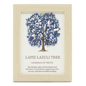 Decorative Tree of Life picture with lapis lazuli gemstone chips.