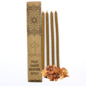 Large Palo Santo incense sticks infused with myrrh for a calming aroma.