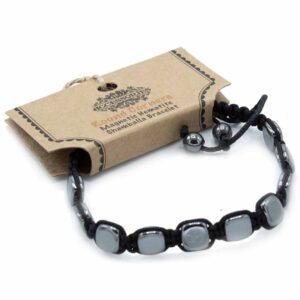 Stylish Magnetic Hematite Shamballa Bracelet with pastel cubes and adjustable fit