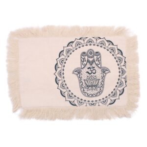 Green Hamsa Mandala cushion cover, perfect for home decor and relaxation.