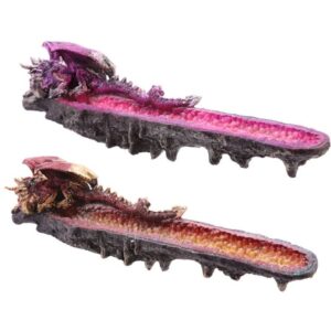 Geode crystal dragon outcrop incense ashcatcher with intricate detailing.