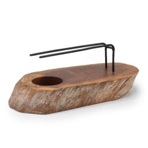 Elegant whitewash gamel wood Palo Santo heater for incense burning.