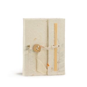 Mini Lokta notebook with a handmade cover featuring real dried flowers.