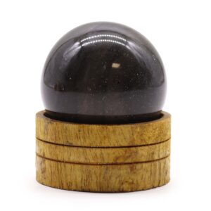 Ocean Agate gemstone sphere with a stand, perfect for home decor.