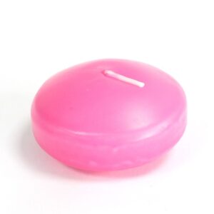 Large pink floating candle ideal for romantic displays at weddings.