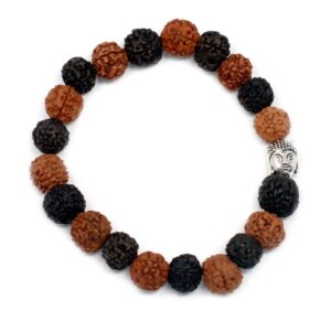 Rudraksha Buddah Bangle Mala featuring 20 natural beads for mindful living.