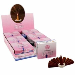 Fresh Rose Dhoop Cones in a decorative pack, perfect for creating a calming atmosphere.