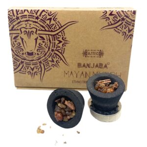 Handmade Banjara resin cups with earthy Mayan Myrrh scent, ideal for mindful living.