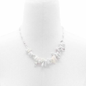 Elegant Longstone Gem Necklace featuring White Jasper gemstones.
