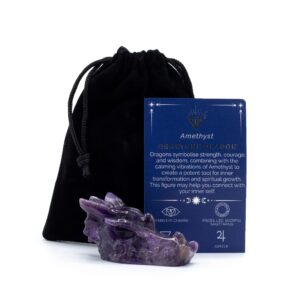 Large amethyst dragon head sculpture, perfect for home decor and spiritual spaces.
