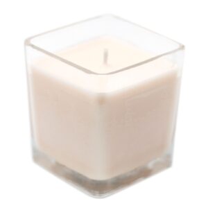 Soy wax jar candle in peach smoothie scent, perfect for home fragrance.