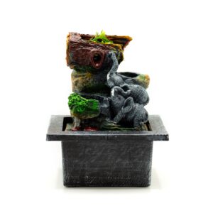 Charming tabletop water feature with two sculpted elephants symbolising love.