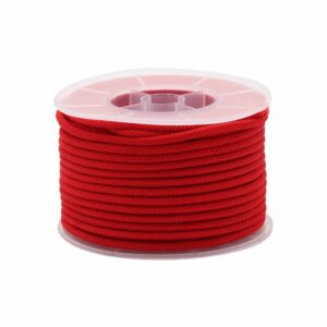 Red string roll for crafting and jewellery making, 3mm thick and 17m long.