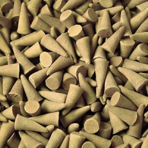 Bulk coconut incense cones in vibrant colours and exotic fragrances.