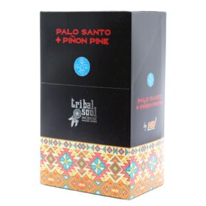 Tribal Soul Incense Sticks featuring Palo Santo and Piñon Pine for aromatic experiences.