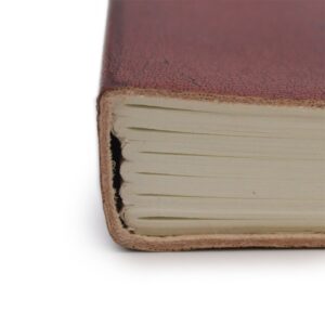 Small notebook with a Tree of Life design and a strap for secure closure.
