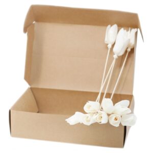 Handcrafted natural diffuser flower in tulip shape on a reed stick.