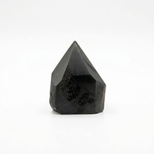 Polished Indian Tourmaline points showcasing deep black tones and smooth finish.