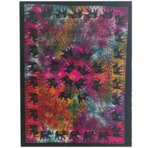 Vibrant cotton wall art featuring an elephant mandala design.