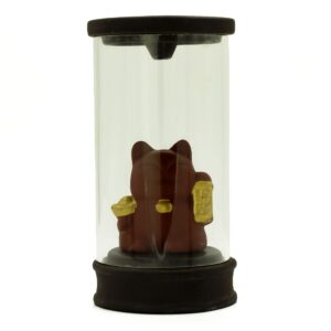 Backflow incense burner shaped like a Money Cat, creating a serene smoke display.