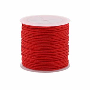 Red string roll for crafting and jewellery making, 2mm thickness, 25m length.