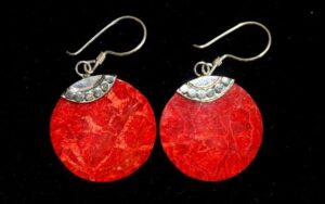 Elegant 925 silver earrings featuring a classic disc design.