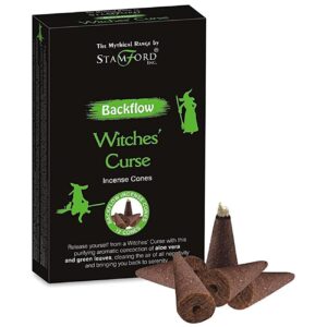 Backflow incense cones in decorative packaging for a mystical experience.