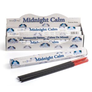 Premium incense sticks in a calming midnight blue packaging.