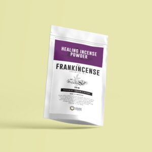 Enchanting frankincense incense powder in a decorative bowl.
