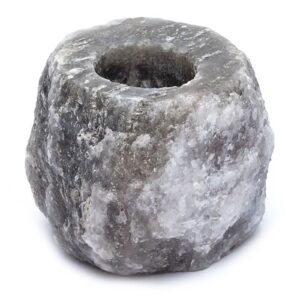 Elegant grey salt candle holder perfect for home decor and gifting.
